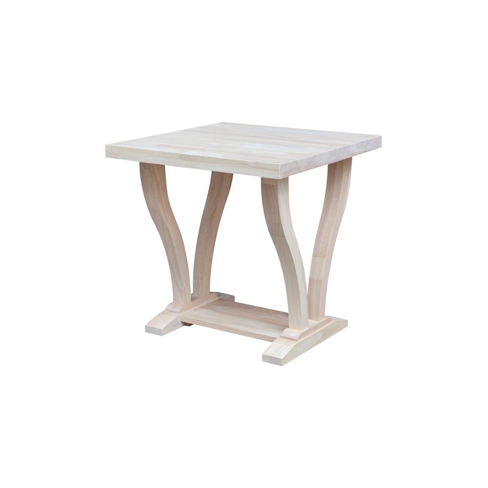 LaCasa Solid Wood End Table - Unfinished. Picture 1