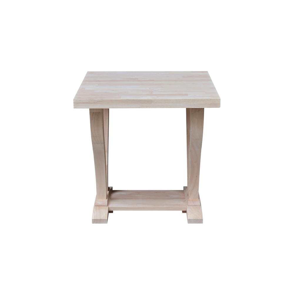 LaCasa Solid Wood End Table - Unfinished. Picture 2