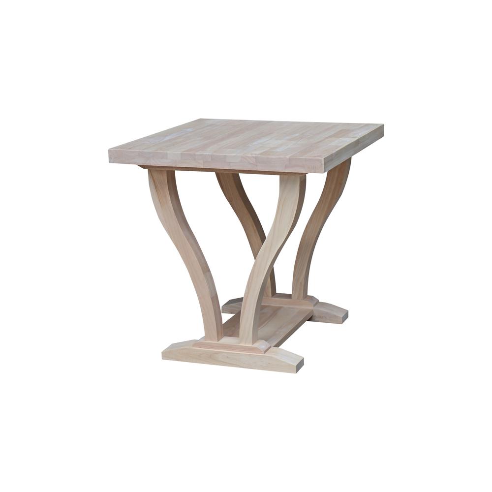 LaCasa Solid Wood End Table - Unfinished. Picture 3