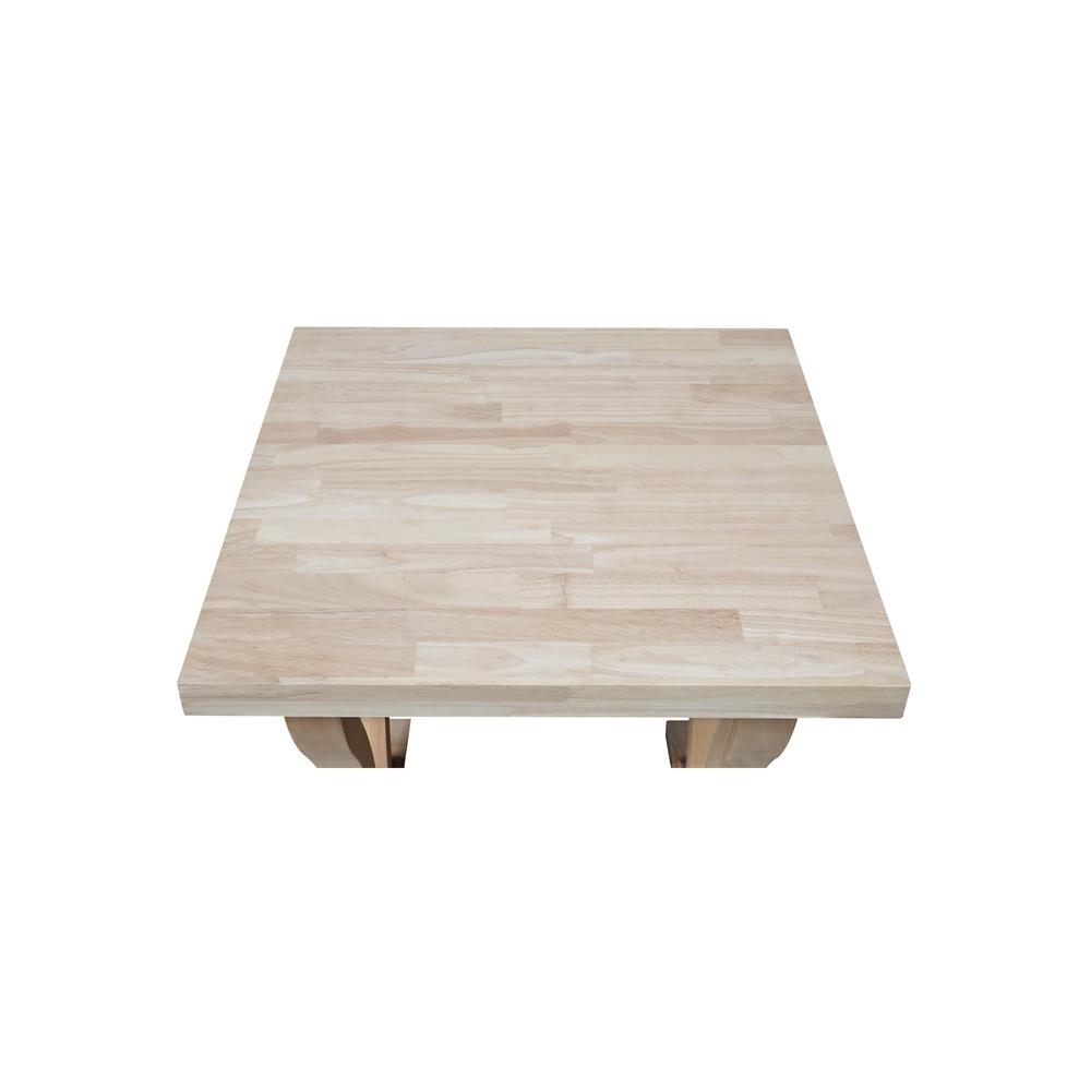 LaCasa Solid Wood End Table - Unfinished. Picture 4