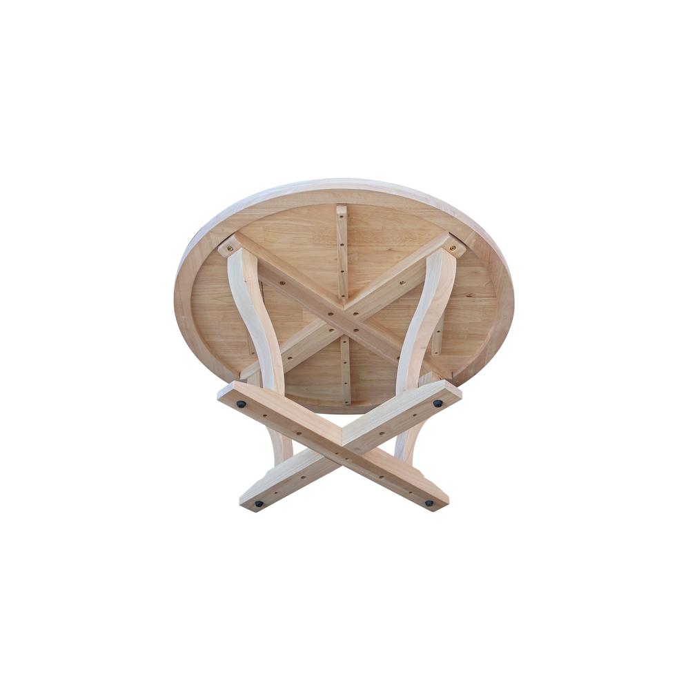 LaCasa Solid Wood Round Coffee Table - Unfinished. Picture 5