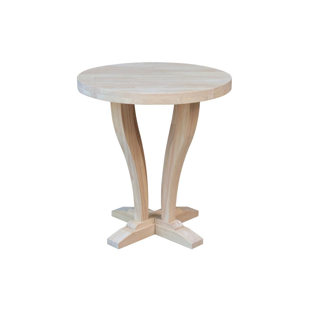 LaCasa Solid Wood Round End Table - Unfinished. Picture 2