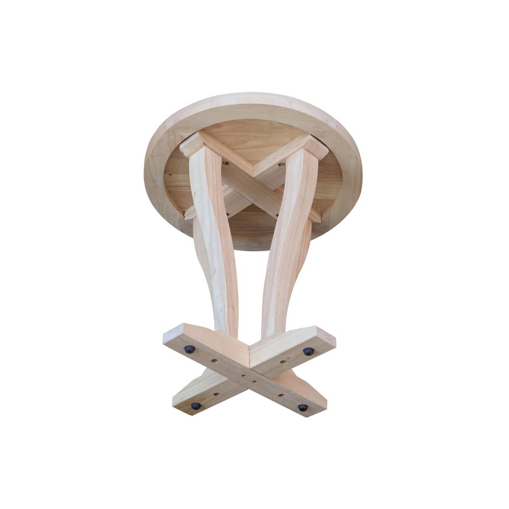 LaCasa Solid Wood Round End Table - Unfinished. Picture 5