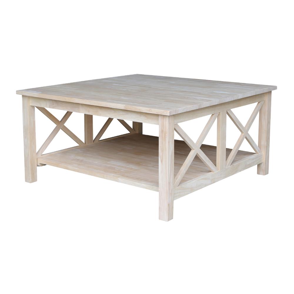 Hampton Square Coffee Table, Unfinished. Picture 1