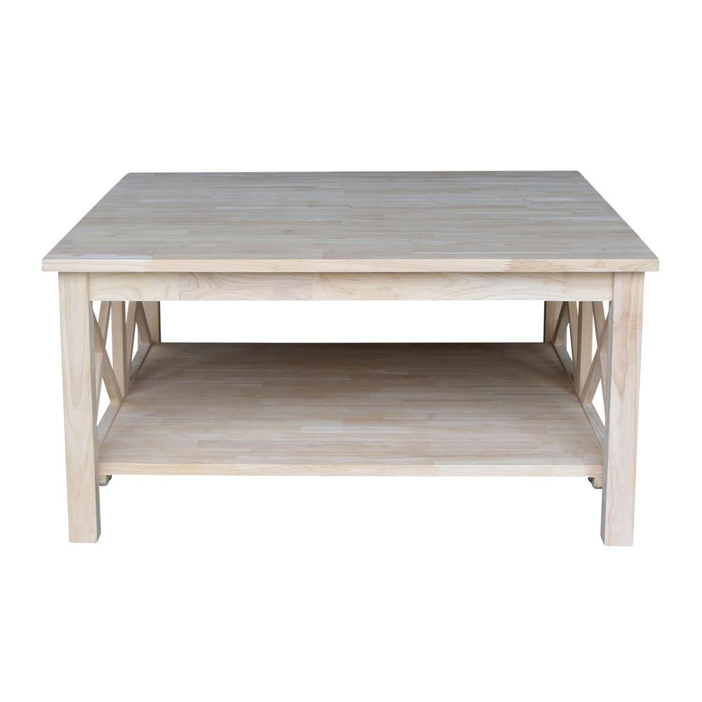 Hampton Square Coffee Table, Unfinished. Picture 2
