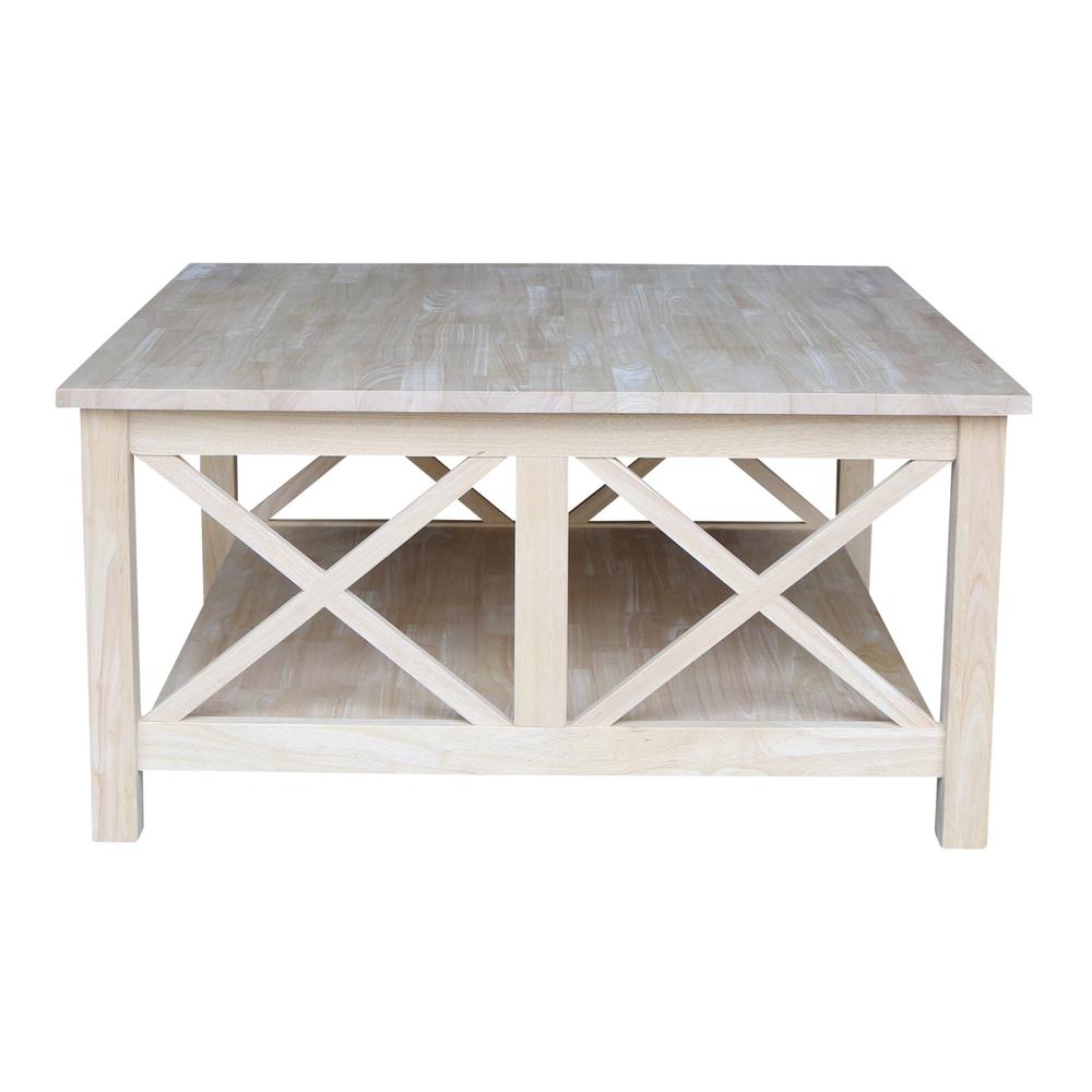 Hampton Square Coffee Table, Unfinished. Picture 3