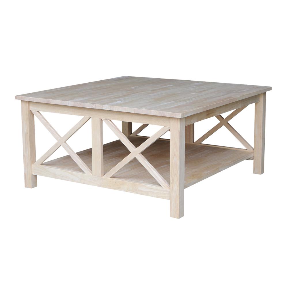Hampton Square Coffee Table, Unfinished. Picture 4