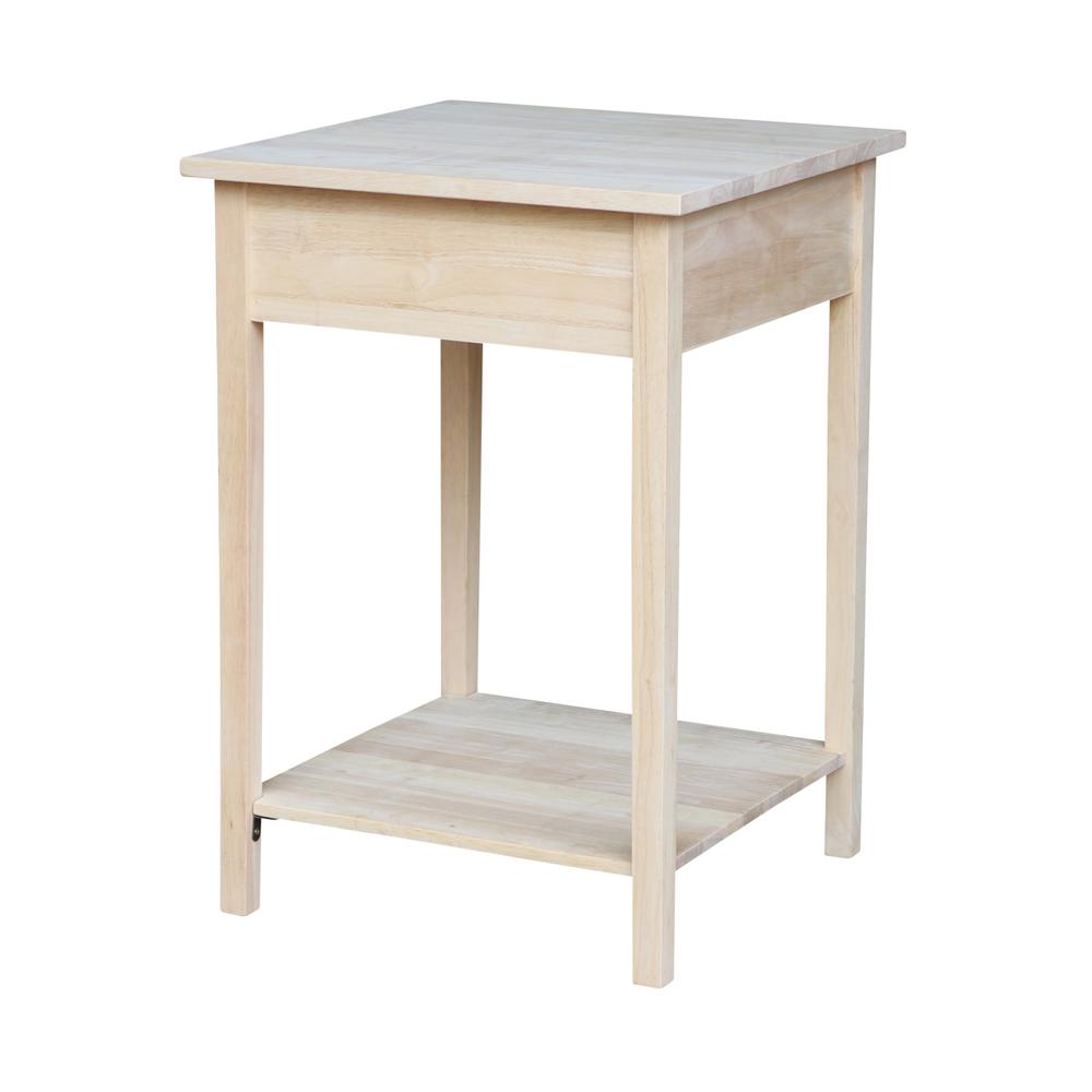 Hampton Bedside Table, Unfinished. Picture 1