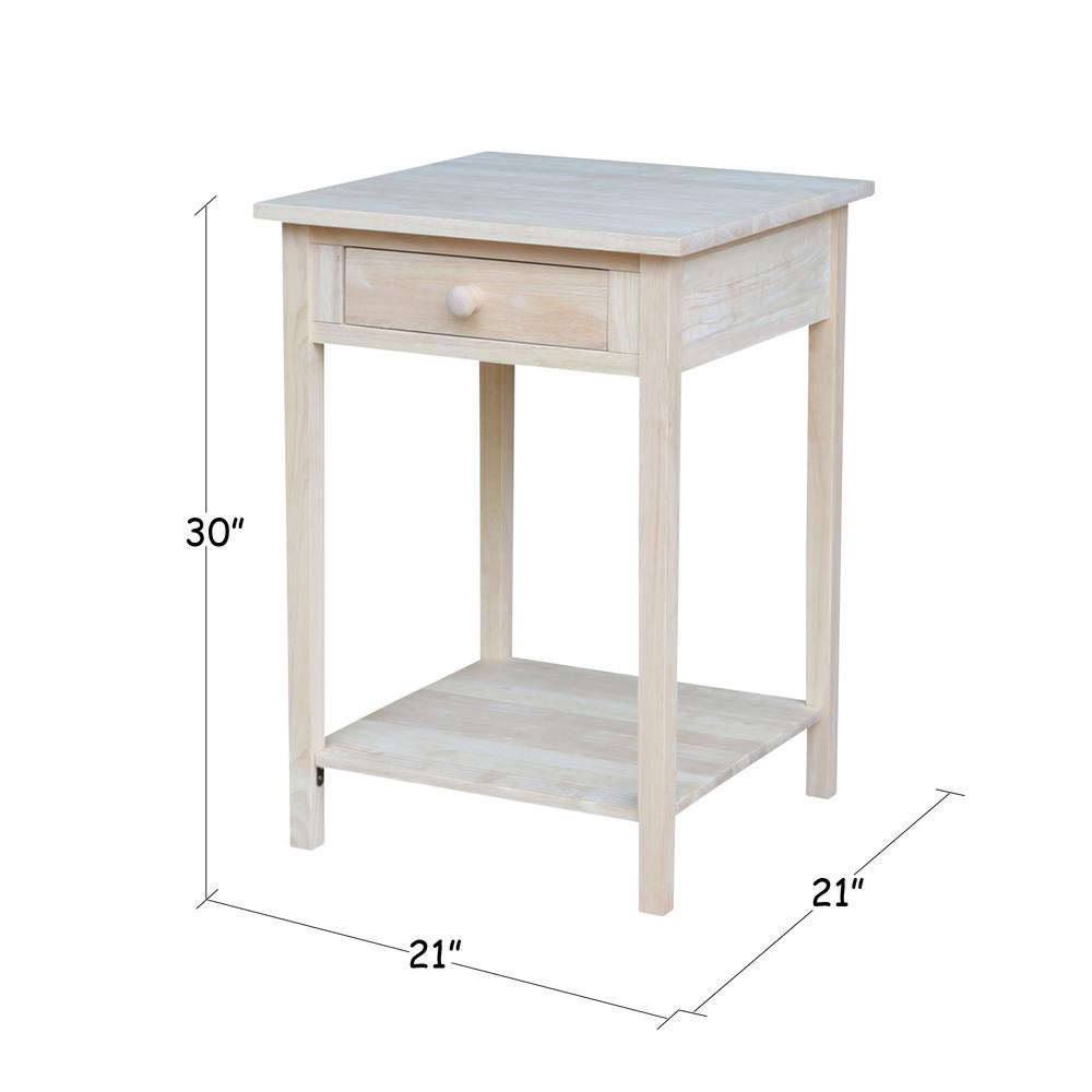 Hampton Bedside Table, Unfinished. Picture 4