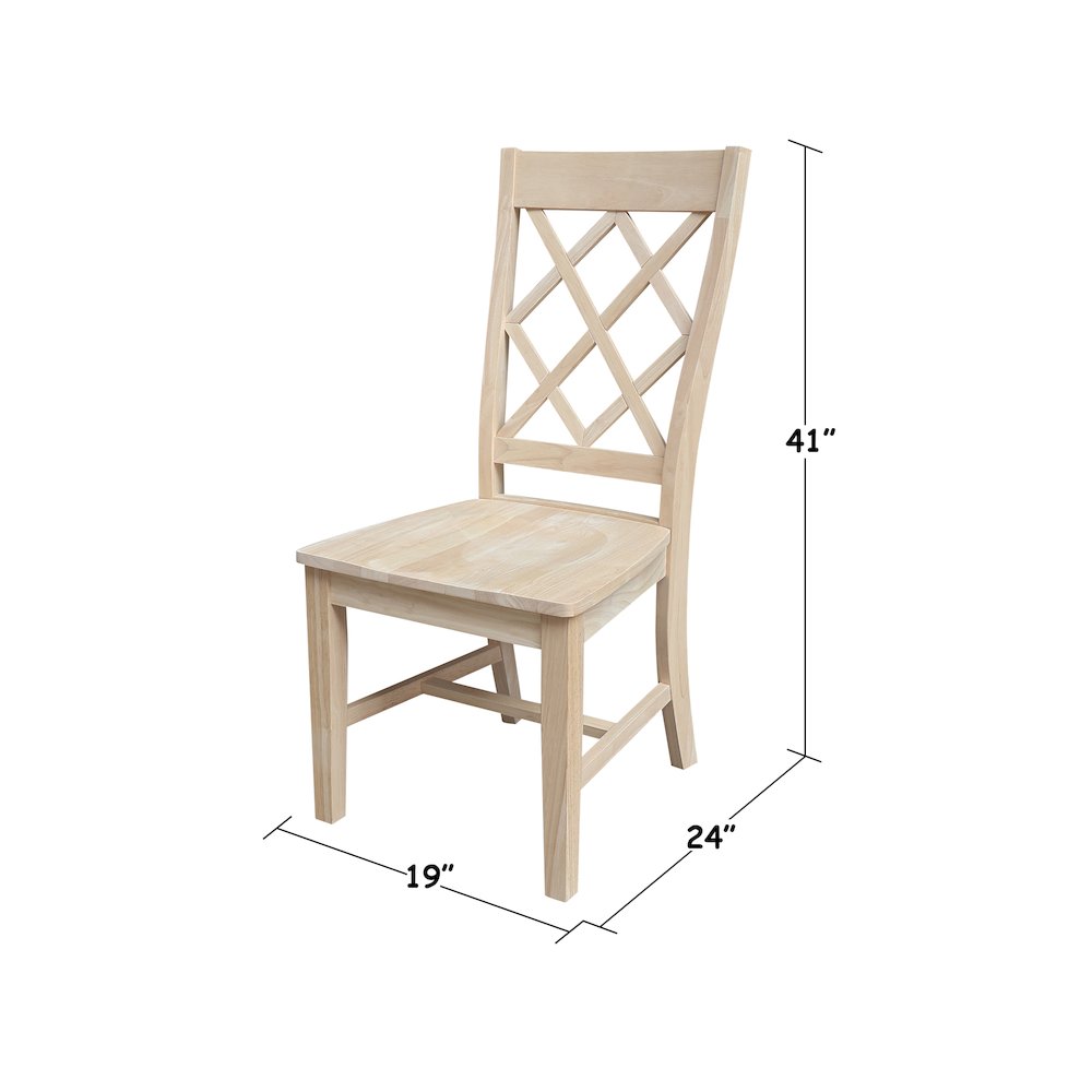 Set of Two Solid Wood Dining Chairs, Unfinished. Picture 10