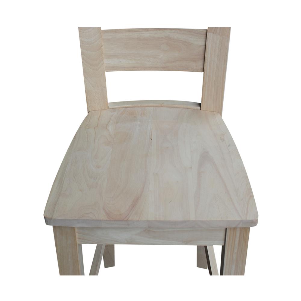 Tuscany Counter height Stool - 24" Seat Height, Unfinished. Picture 2