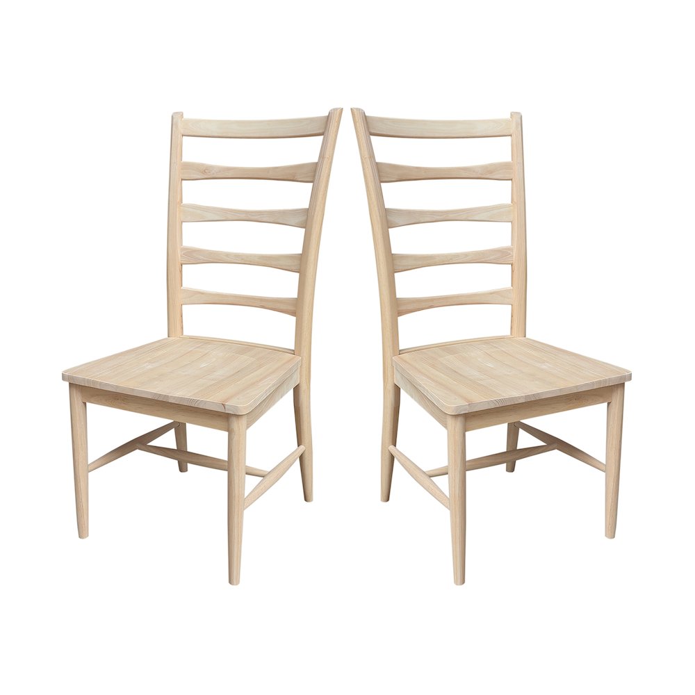 Set of Two Solid Wood Haven Dining Chairs, Unfinished. Picture 1