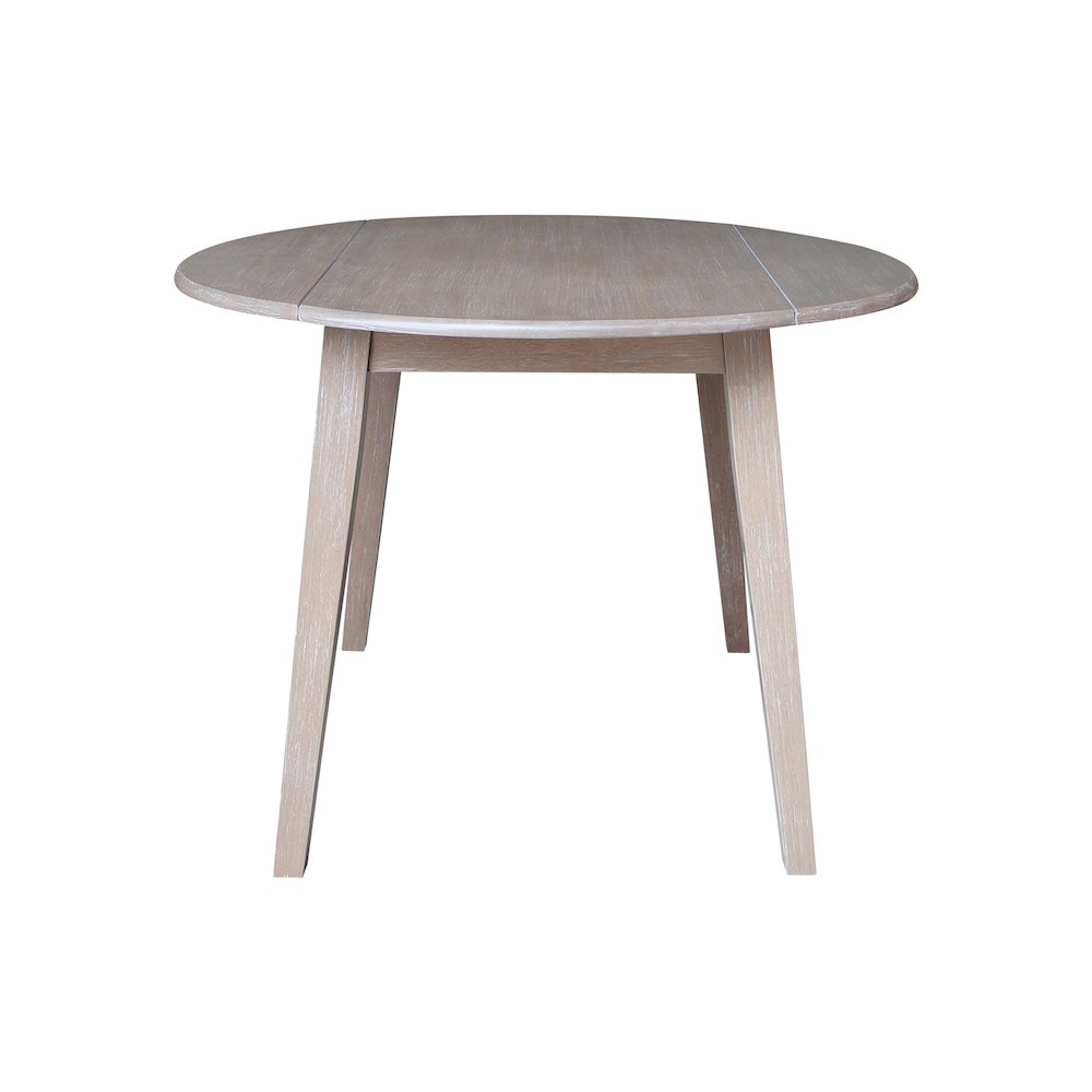 Solid Wood 42" Round Dual Drop Leaf Dining Table. Picture 4