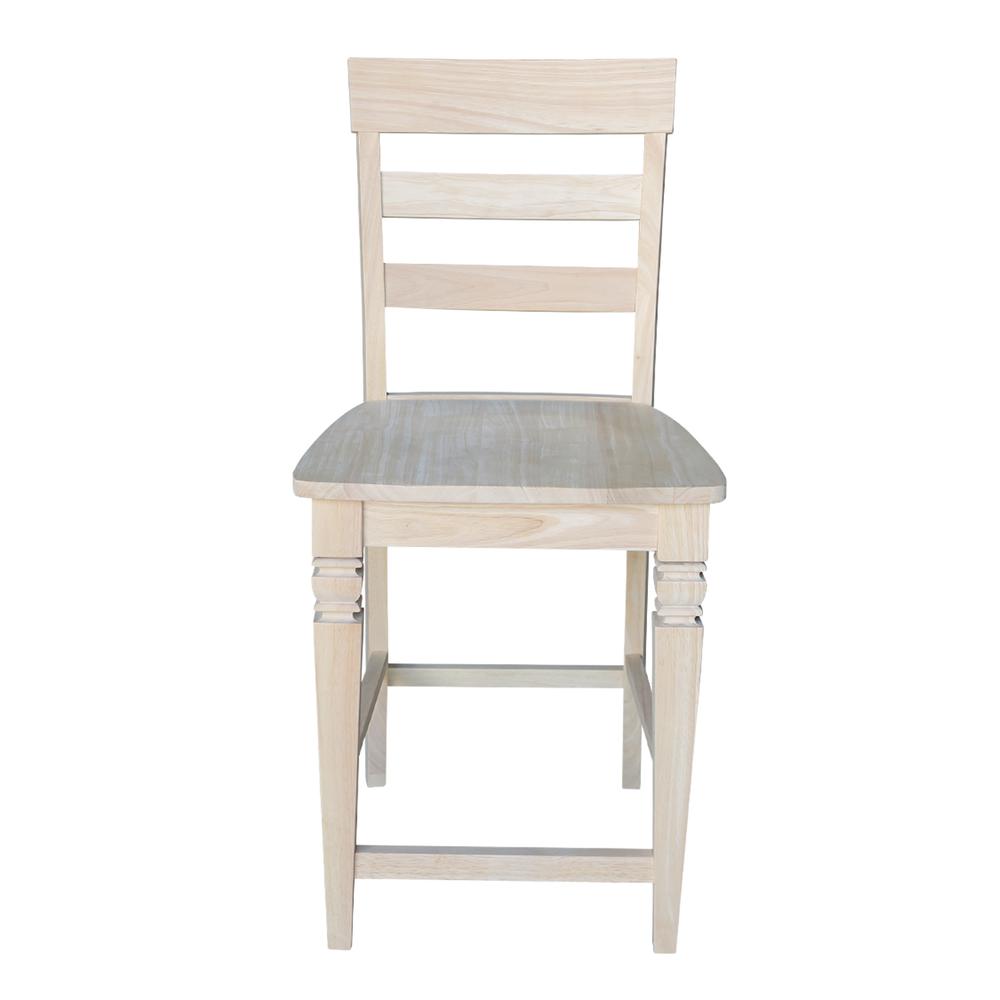 Java Counter height Stool - 24" Seat Height, Unfinished. Picture 6