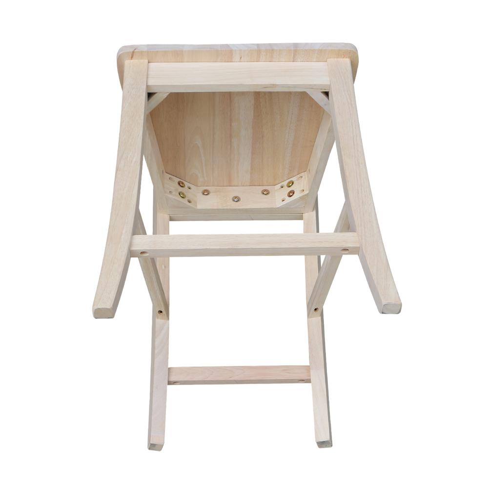 Roma Counter height Stool - 24" Seat Height, Unfinished. Picture 3