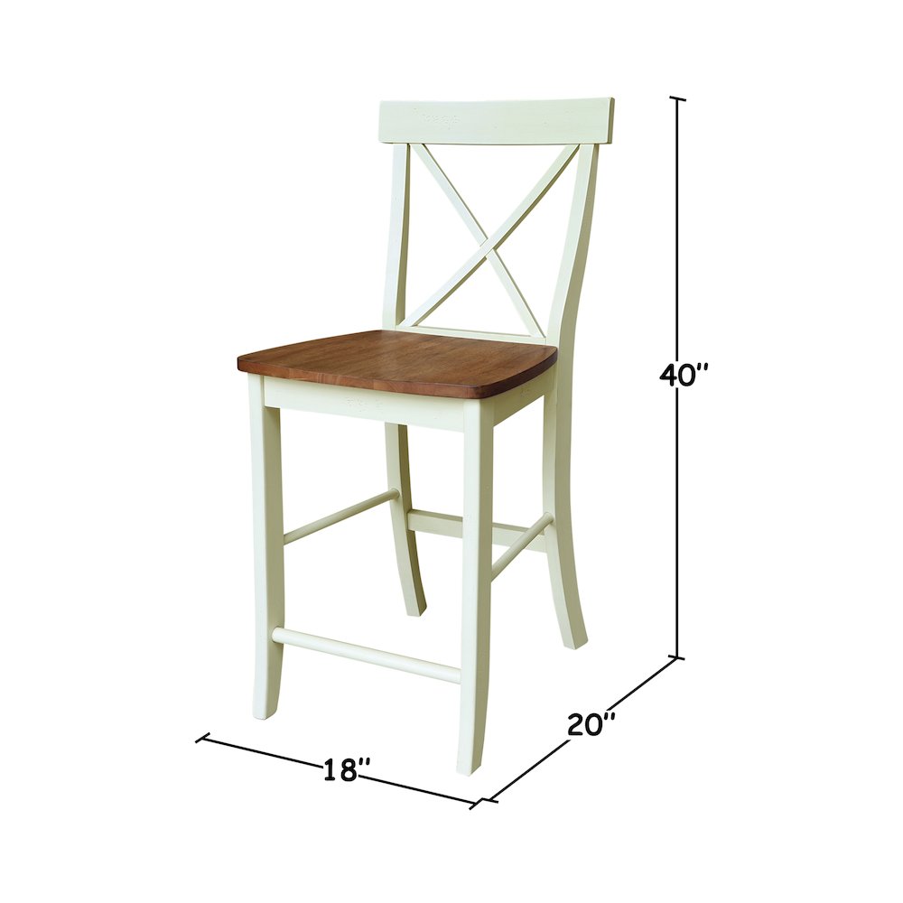 X-Back Counter Height Stool - 24" Seat Height. Picture 9