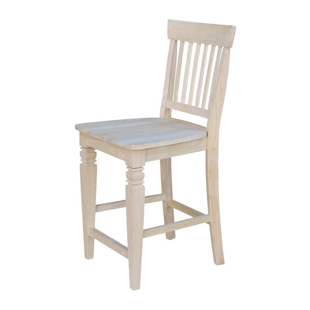Seattle Counter height Stool - 24" Seat Height, Unfinished. Picture 4