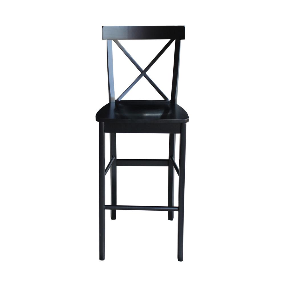 X-Back Bar height Stool - 30" Seat Height, Black. Picture 6