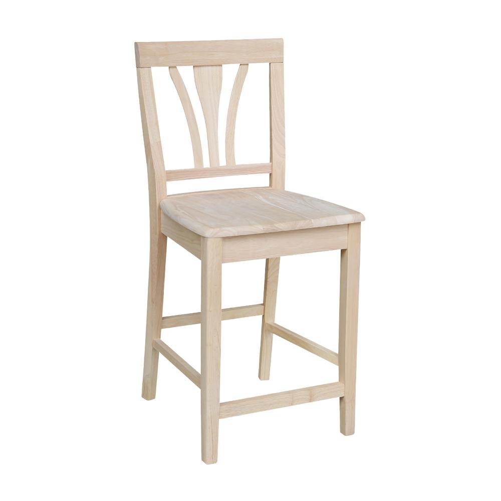 Fanback Stool - 24"Seat Height, Unfinished. Picture 8