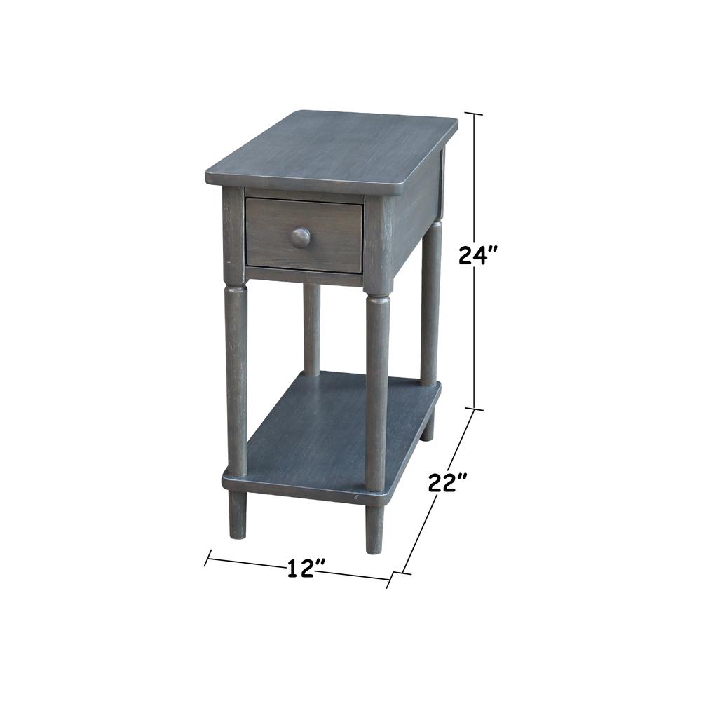 Solid Wood Narrow Side Table in Antique Washed Heather Gray. Picture 6
