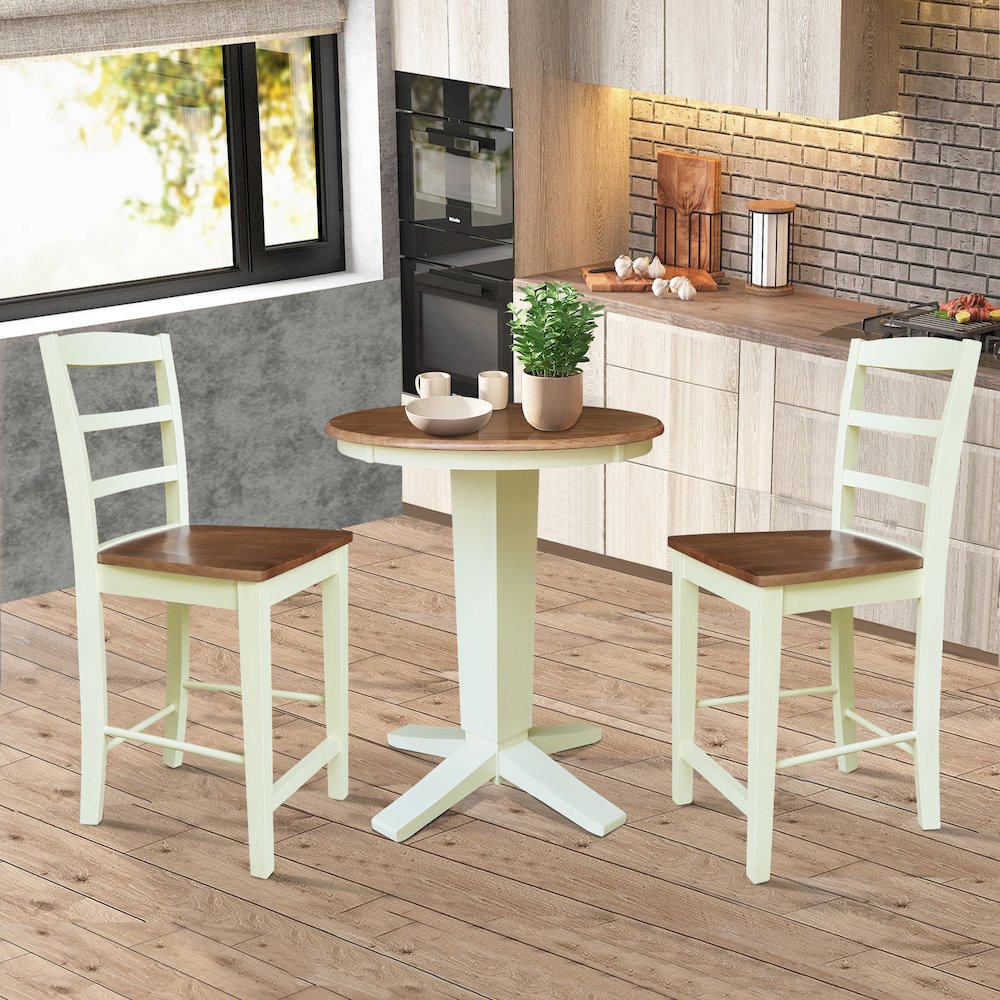 Solid Wood Tall Accent Table with Iron Legs. Picture 8