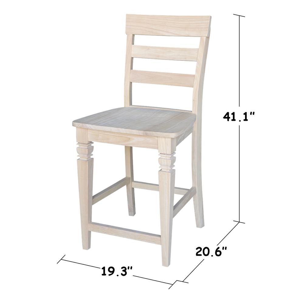 Java Counter height Stool - 24" Seat Height, Unfinished. Picture 8