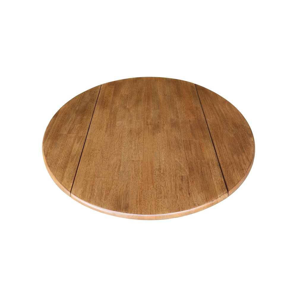 42" Round Dual Drop Leaf Pedestal Dining Table. Picture 5