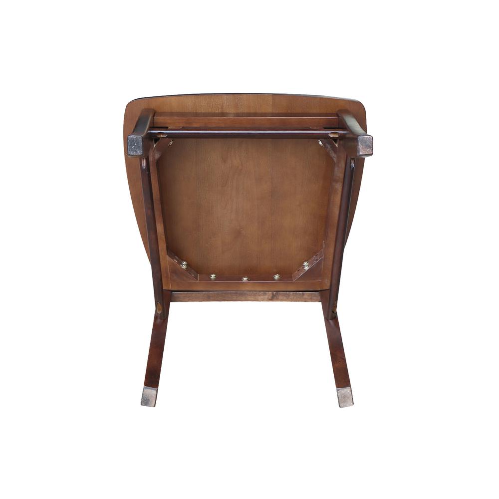 Set of Two X-Back Chairs  with Solid Wood Seats , Rich Mocha. Picture 3