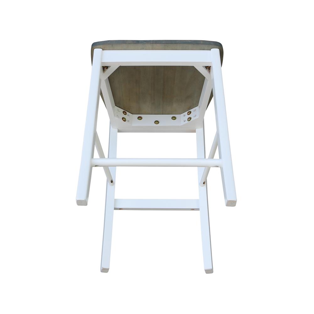 X-back Counterheight Stool - 24" Seat Height, White/Heather Gray. Picture 3