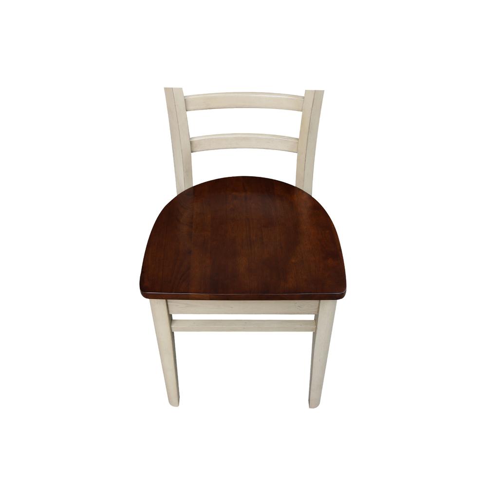 Set of Two Emily Side Chairs, Antiqued Almond/Espresso. Picture 2
