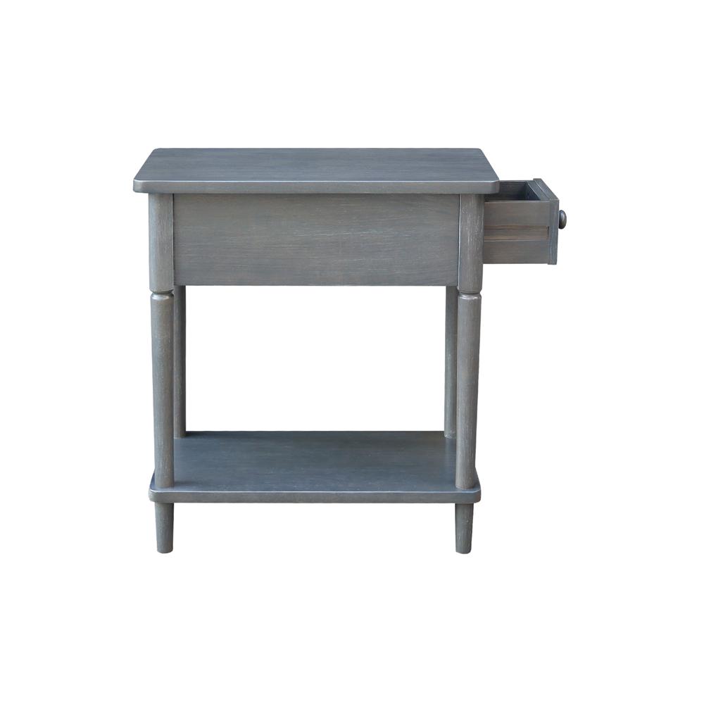 Solid Wood Narrow Side Table in Antique Washed Heather Gray. Picture 5
