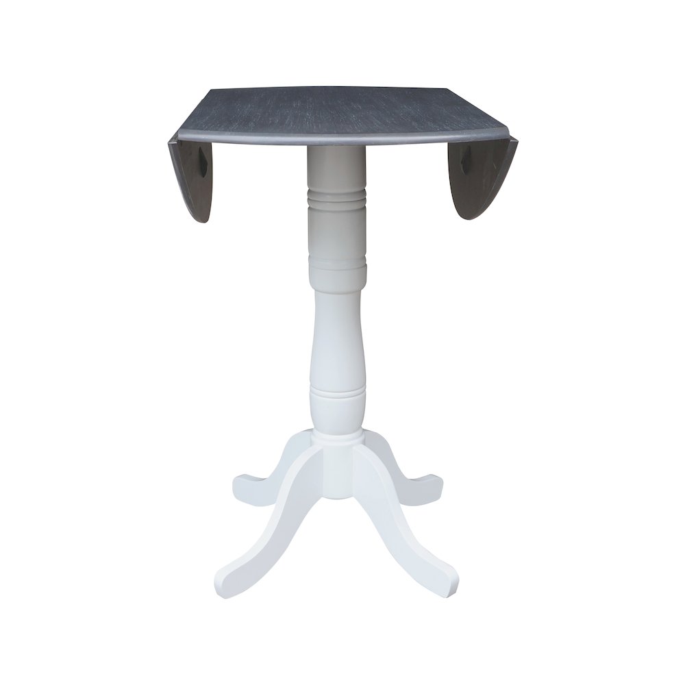 42" Round Dual Drop Leaf Pedestal Table - 41.5"H. Picture 7