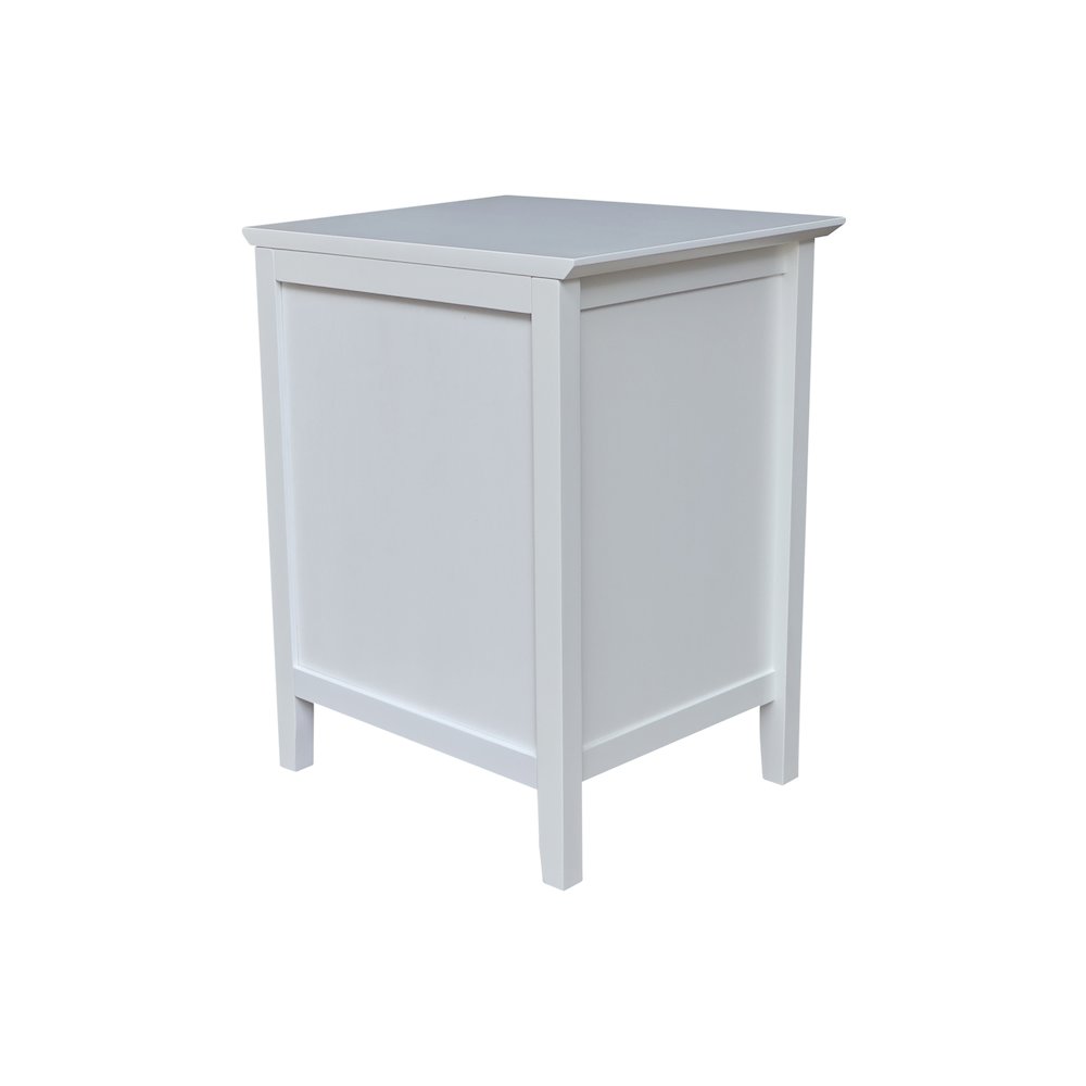 Solid Wood Bedroom Nightstand with 3 Drawers, White. Picture 4