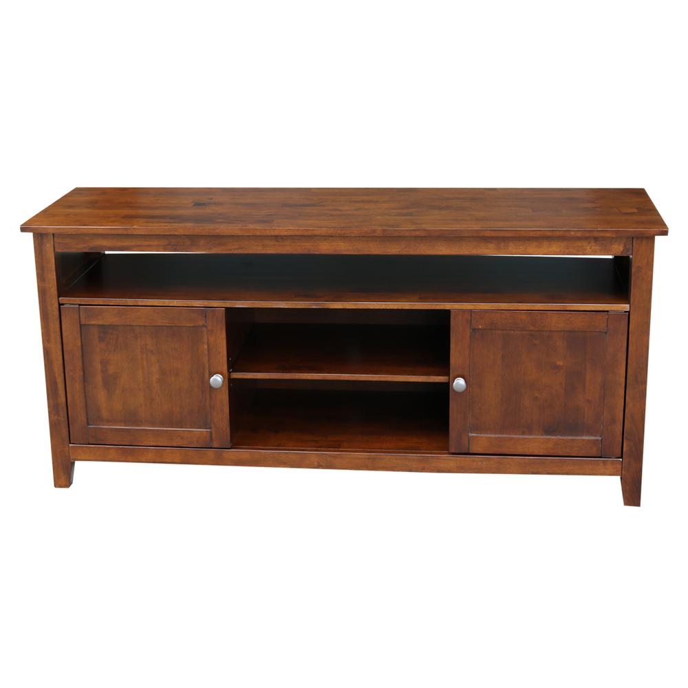 Entertainment / TV Stand - With 2 Doors, Espresso. Picture 2
