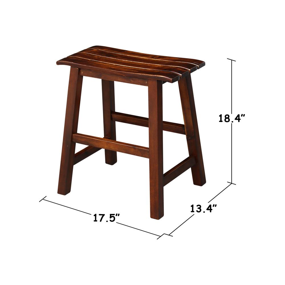 Slat Seat Stool - 18" Seat Height , Espresso. Picture 6