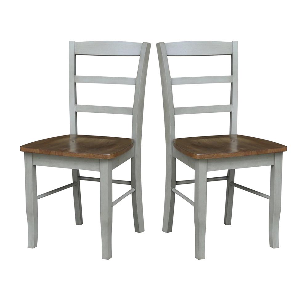 Madrid Ladderback Chairs - Set of 2, Hickory/Stone. Picture 2