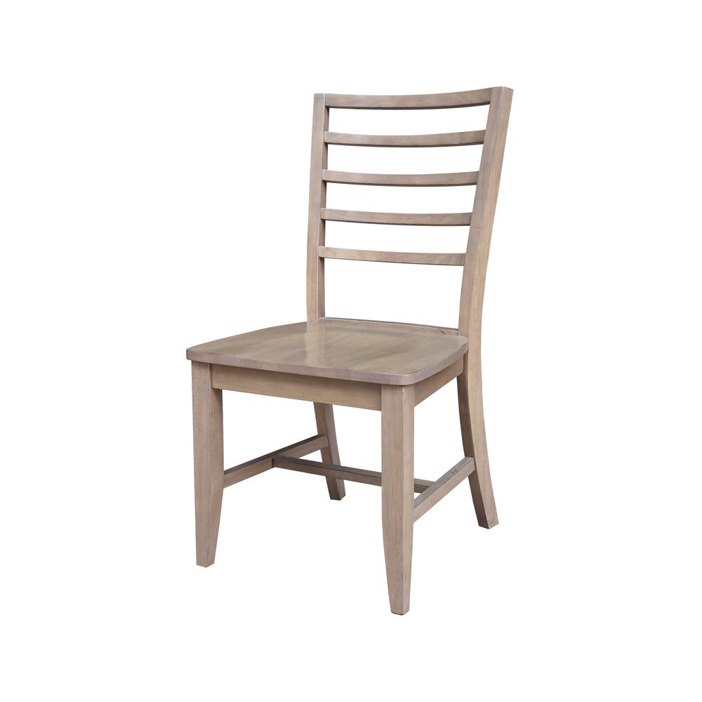 Set of Two Solid Wood Soma LadderBack Dining Chairs in Flax. Picture 3