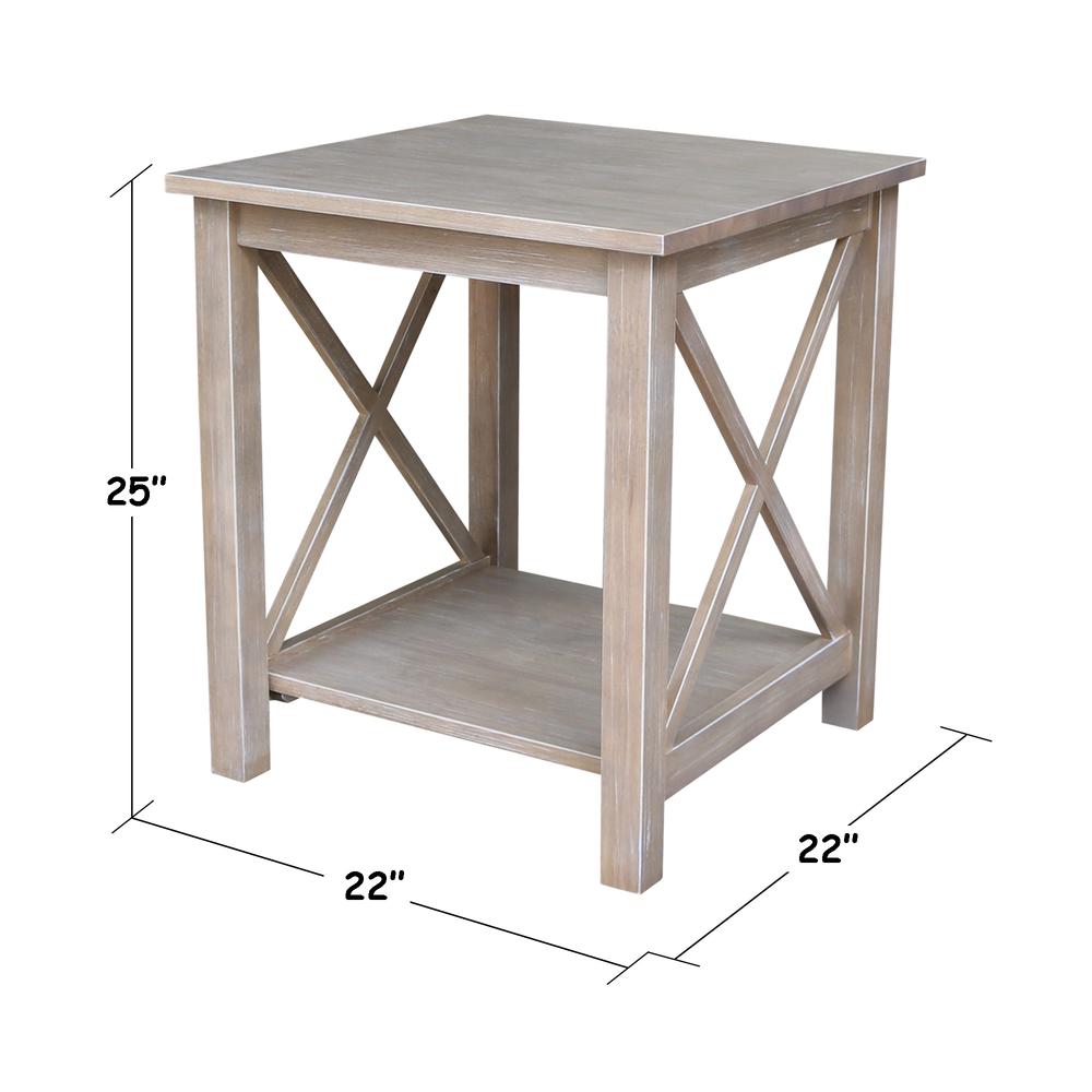 Hampton End Table, Washed Gray Taupe. Picture 6