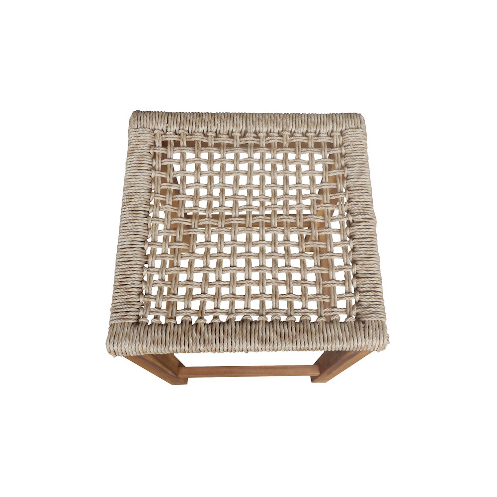 Outdoor Set of Two Stools with Wicker Seats. Picture 3
