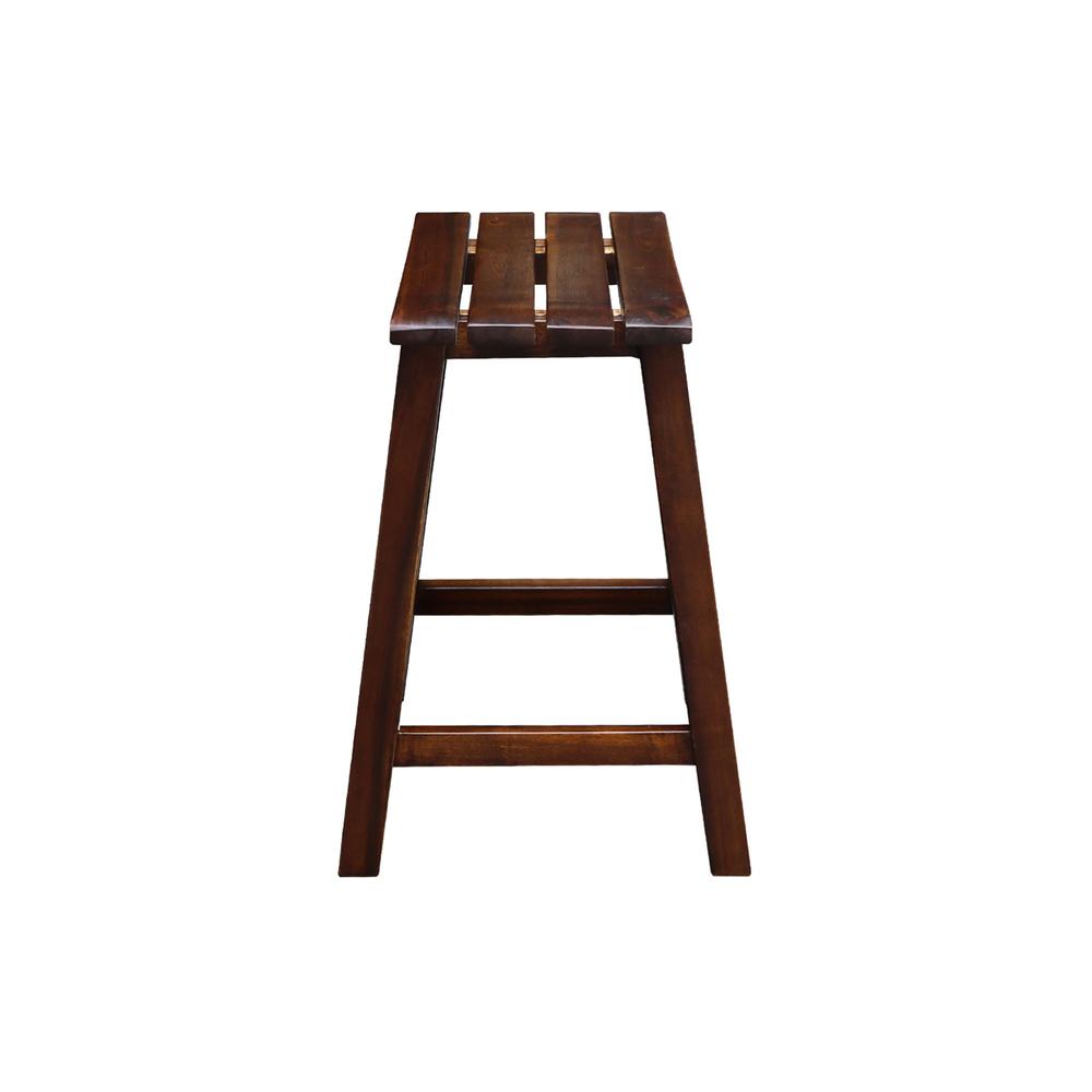 Slat Seat Stool - 18" Seat Height , Espresso. Picture 4