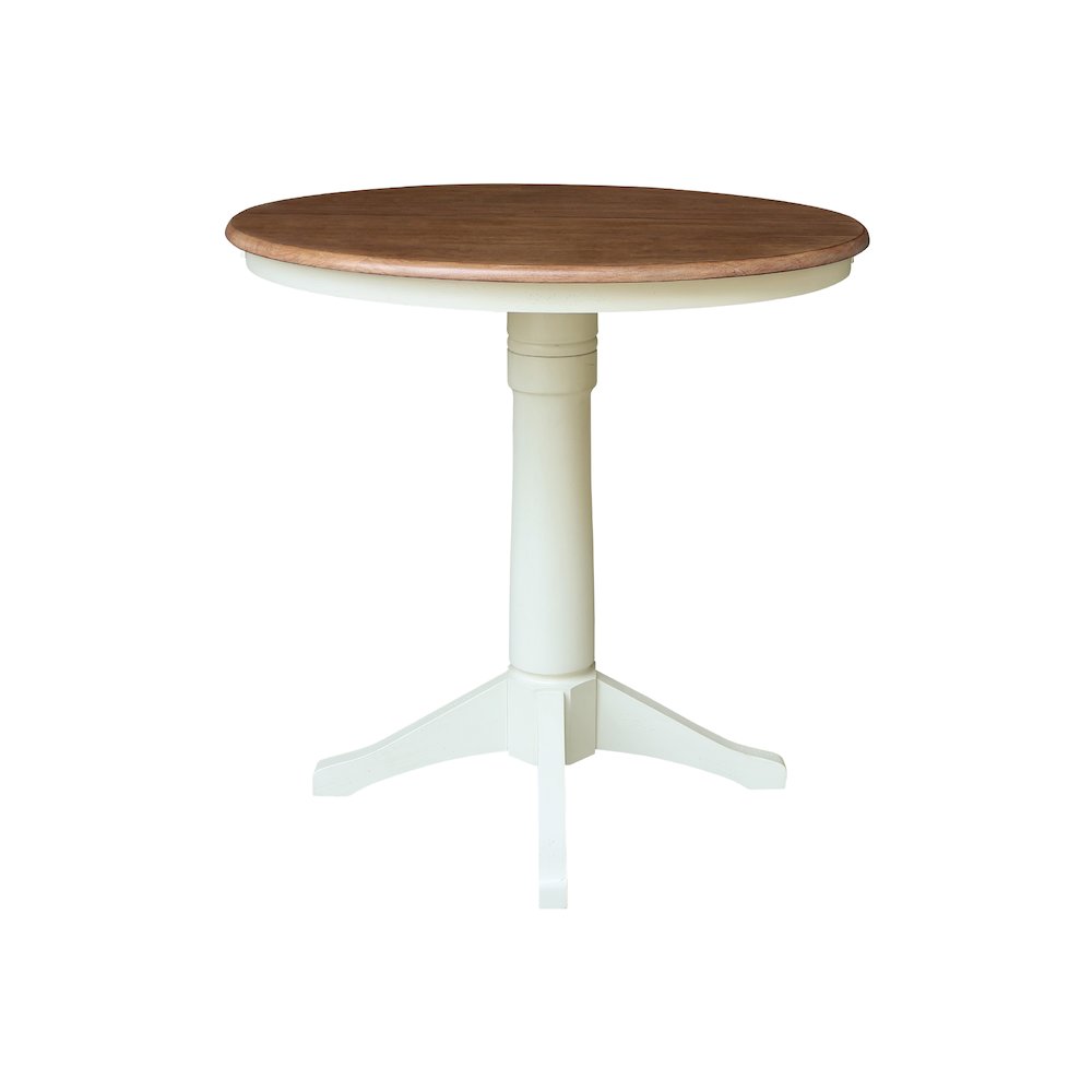 36" Round Top Pedestal Table With 12" Leaf - 36.1"H - Dining or Counter Height. Picture 3