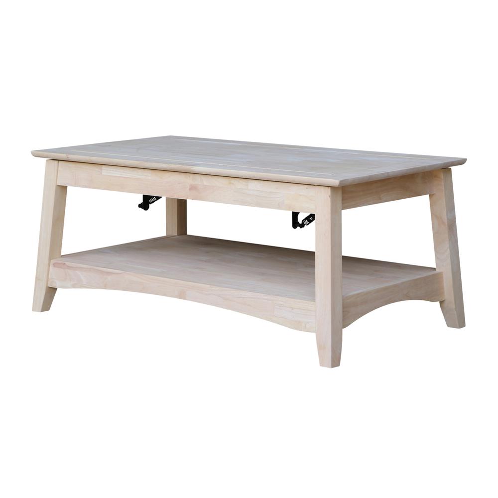 Bombay Tall Coffee Table-Includes Lift Top, Unfinished. Picture 1