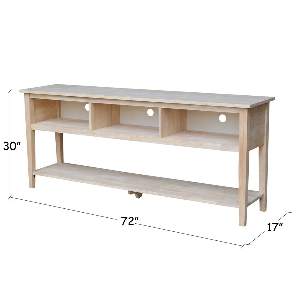 Entertainment / TV Stand - 72", Unfinished. Picture 7