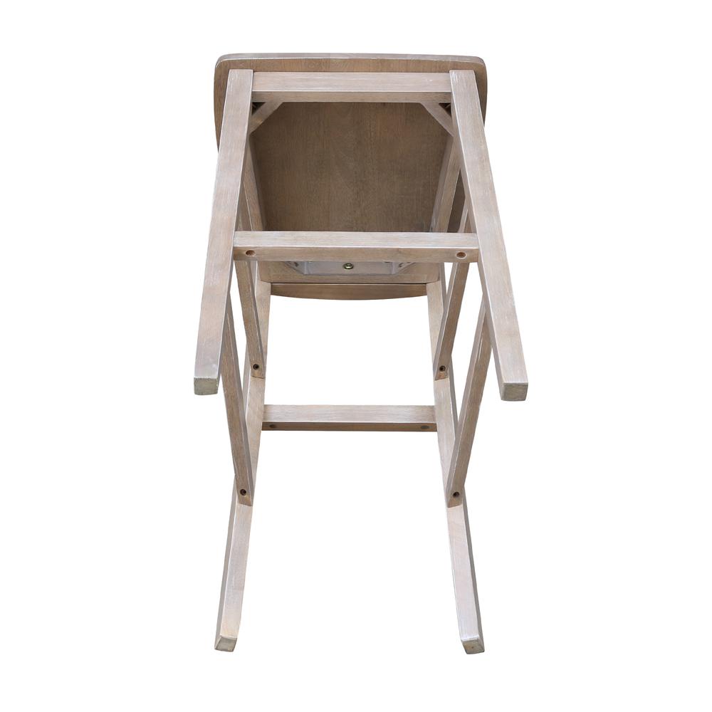 San Remo Bar height Stool - 30" Seat Height, Washed Gray Taupe. Picture 3