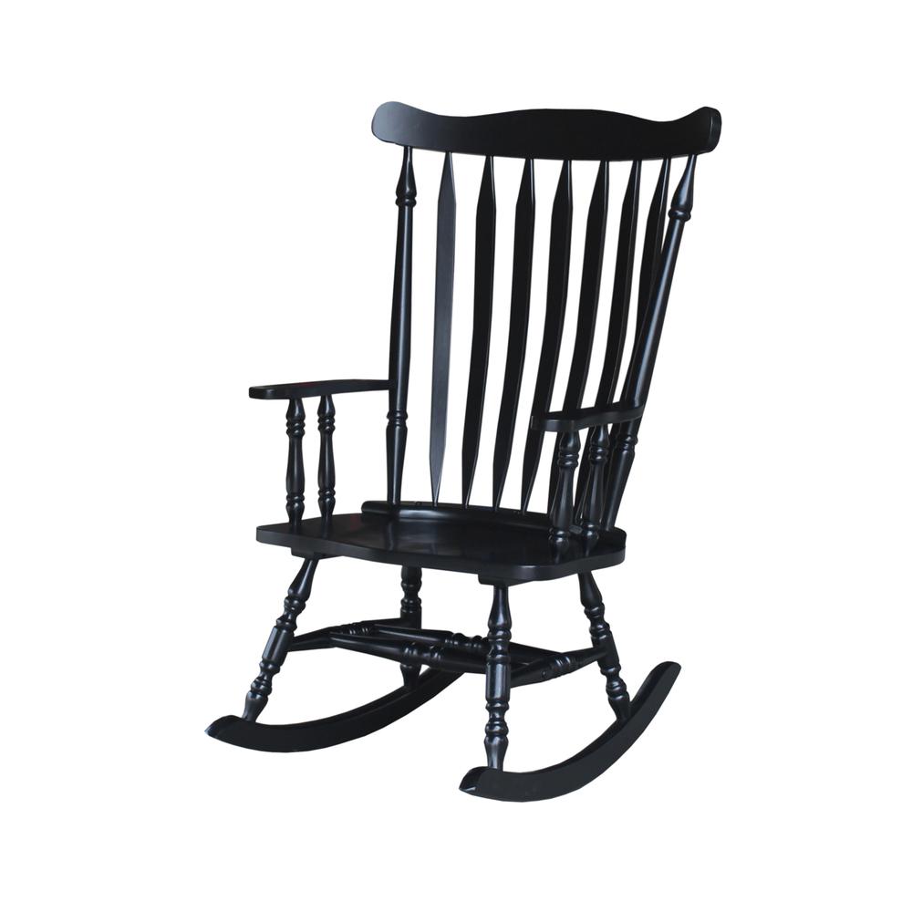 Solid Wood Rocker , Antique Black. Picture 10