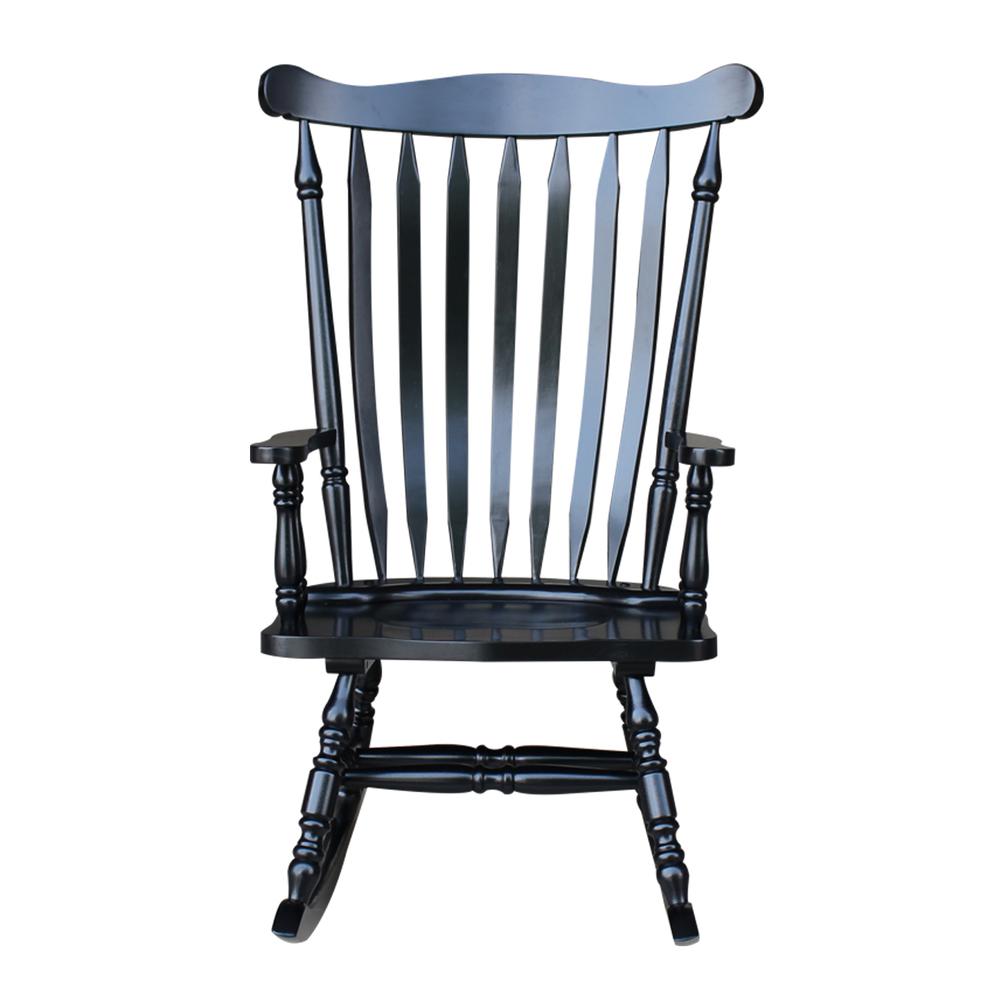 Solid Wood Rocker , Antique Black. Picture 5