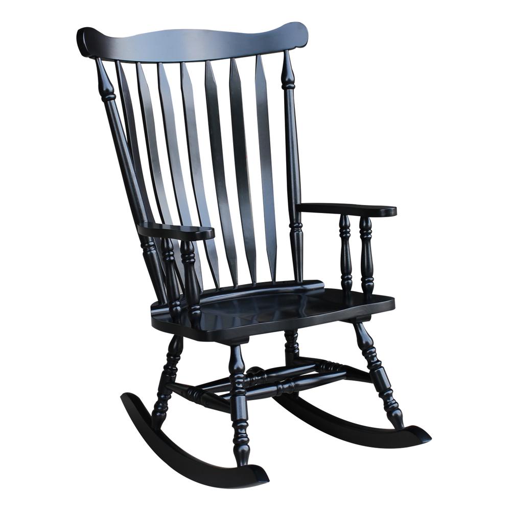 Solid Wood Rocker , Antique Black. Picture 3