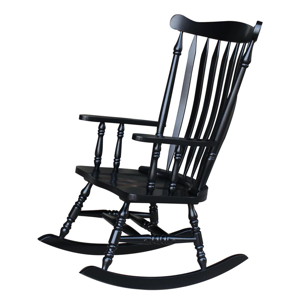 Solid Wood Rocker , Antique Black. Picture 7