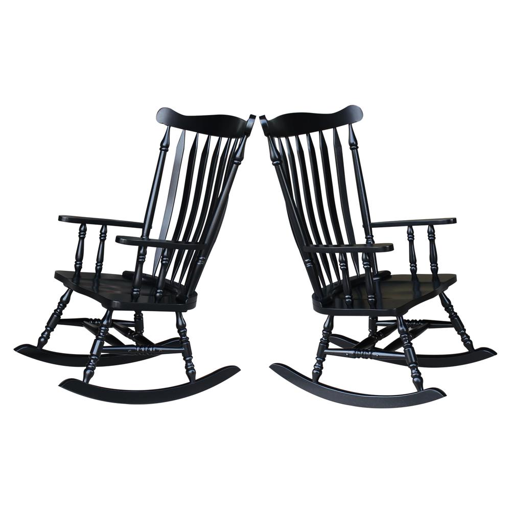 Solid Wood Rocker , Antique Black. Picture 6