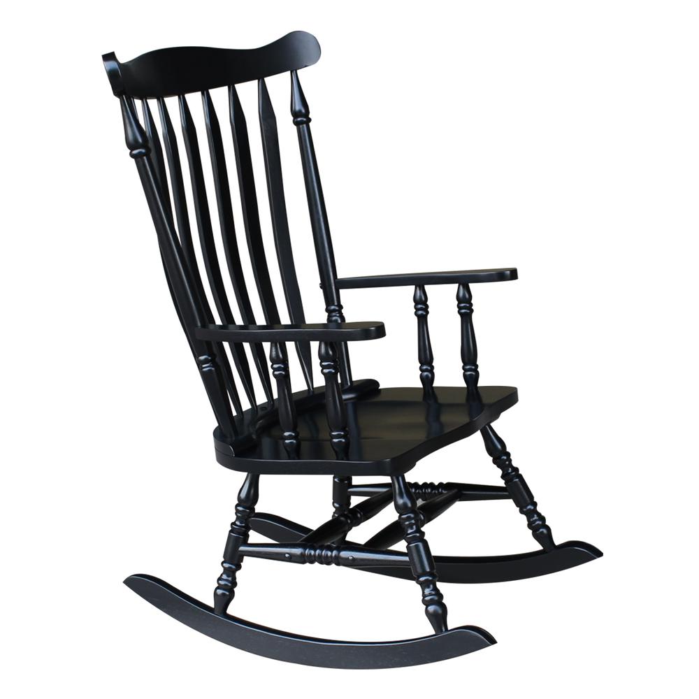 Solid Wood Rocker , Antique Black. Picture 8